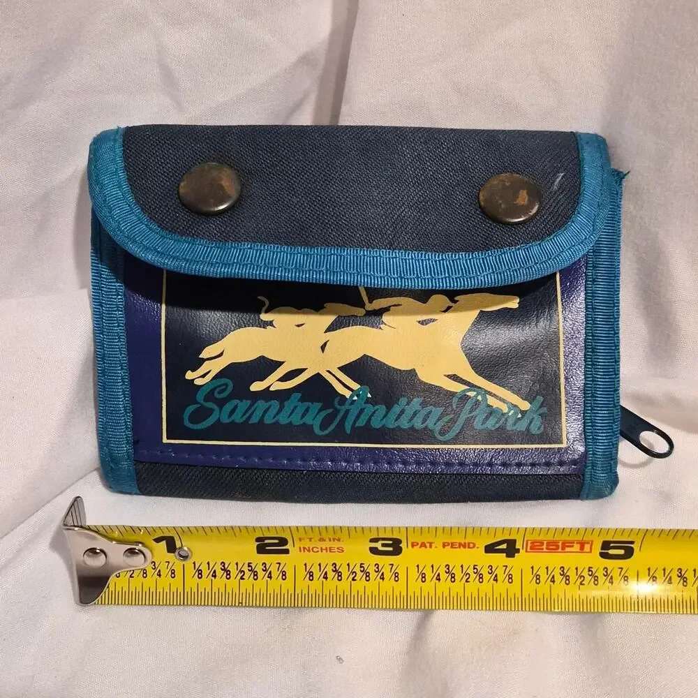 Vintage Santa Anita Park Canvas Trifold‎ Wallet